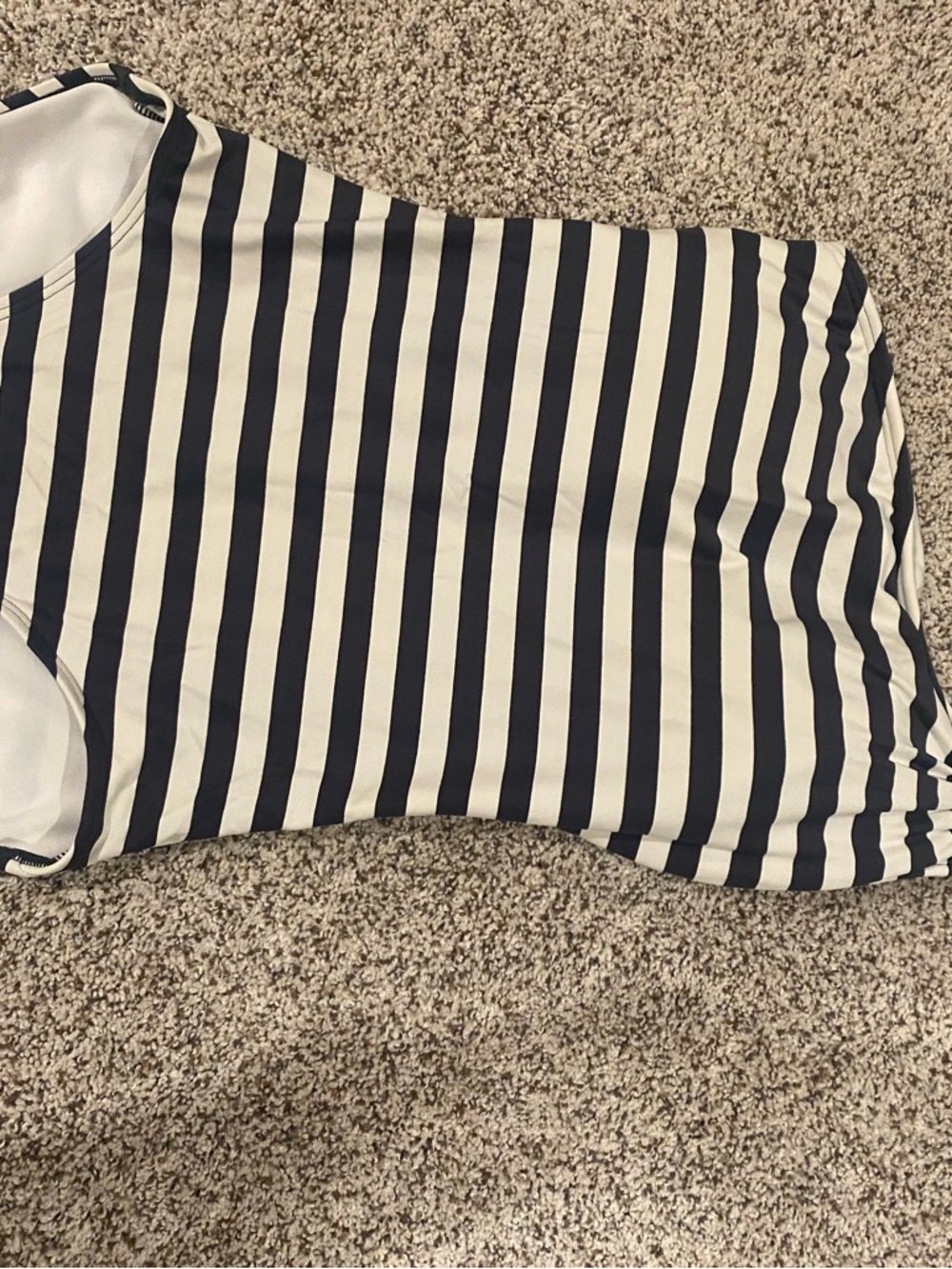 Michael Kors Navy and White Striped One-Piece Swimsuit - Picture 2 of 3